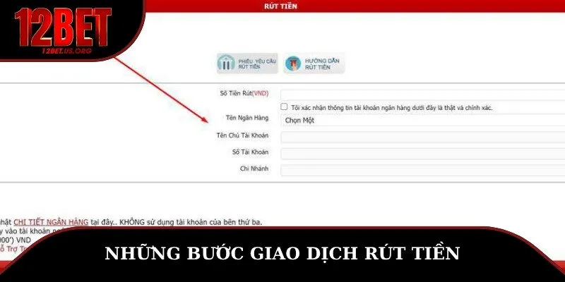 Những bước giao dịch rút tiền